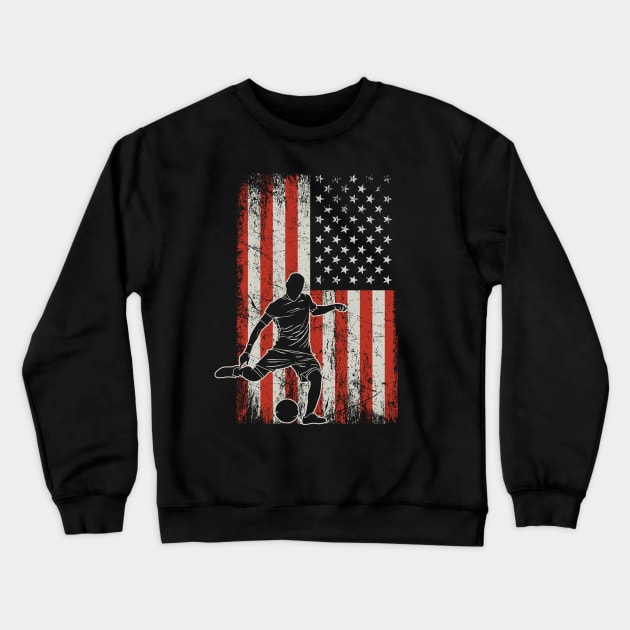 USA Flag Soccer Player Crewneck Sweatshirt by ryanjaycruz